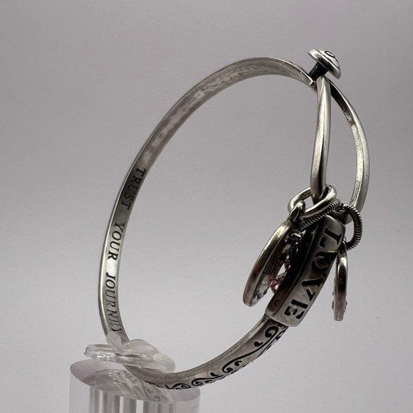 Brighton Power of Pink Ribbon Breast Cancer Gratitude Bangle Bracelet - Picture 5 of 16